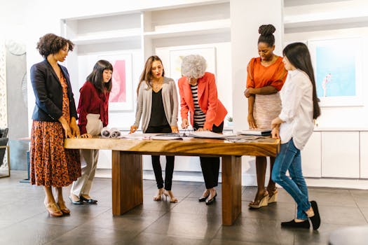 Women collaborating on design