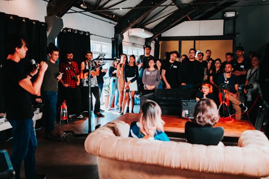 Women networking at a tech event