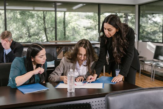 women collaborating on a project