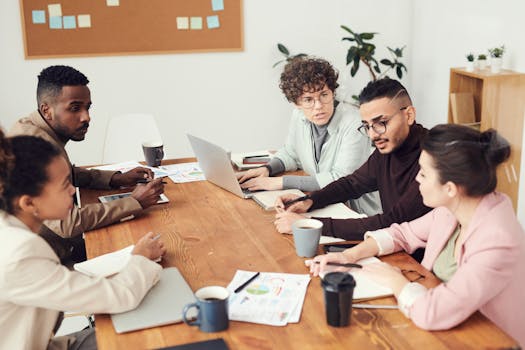 diverse team discussing project