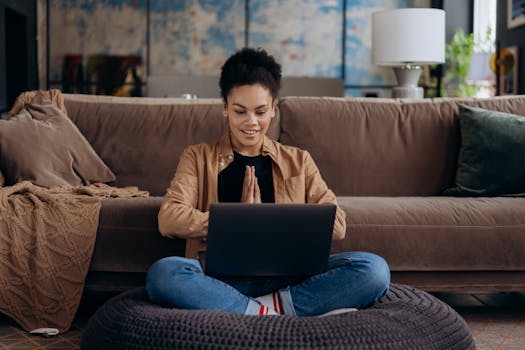 woman working on a laptop