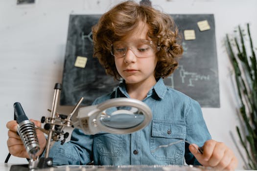 children exploring science in a lab