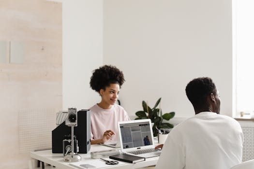 woman collaborating in a tech community