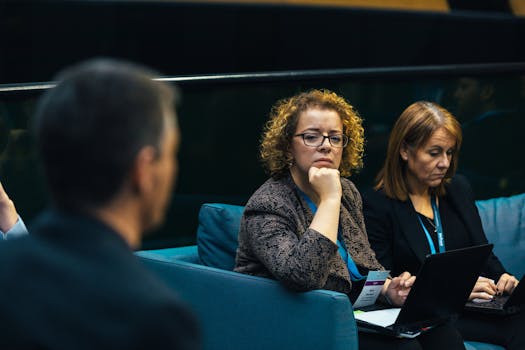 women attending a tech conference