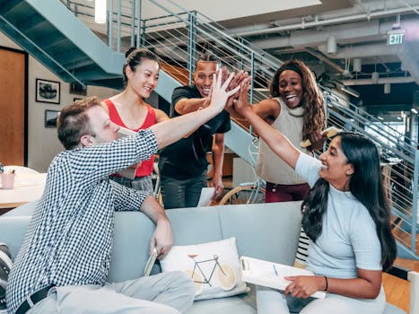 team meeting in a tech company