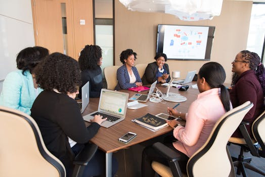 women networking at a tech conference