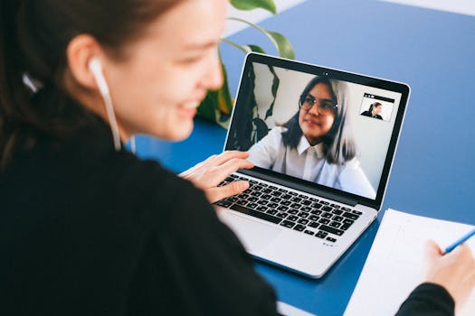 woman at a virtual meeting